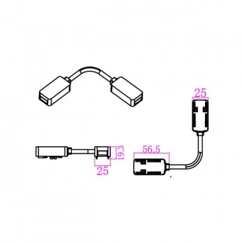 Łącznik Luxo 48V elastyczny kabel biały-23492