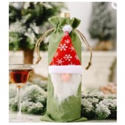 Pokrowiec świąteczny na butelkę 35x13cm zielony-26724