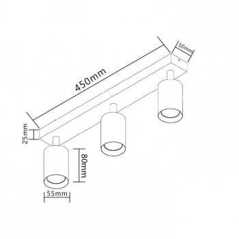 Kinkiet GU10 LED  ruchomy x3 czarny-30846