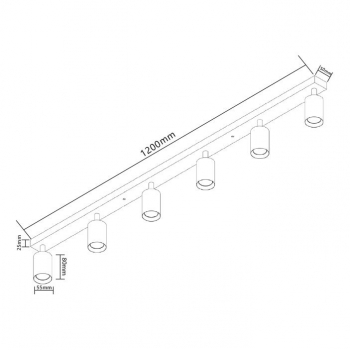 Kinkiet GU10 LED  ruchomy x6 czarny-30849