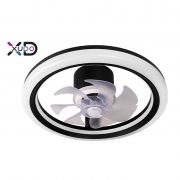 XD-LL100RB Plafon LED Wentylator 3CCT 45W czarny -31492