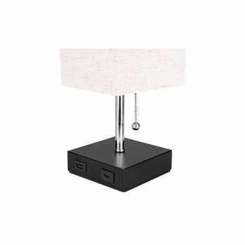 Lampa biurkowa Boro E27 1x USB-A + 1x USB-C-31957