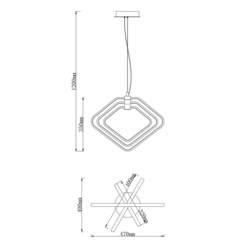 Lampa wisząca LED Mesto 36W 47x35cm 4000K czarny-32169