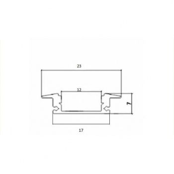 Profil Led Masterled wpuszczany 2m anodowany-33794