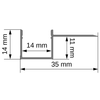 Profil Led Masterled GK single 2m anodowany mleczn-34962