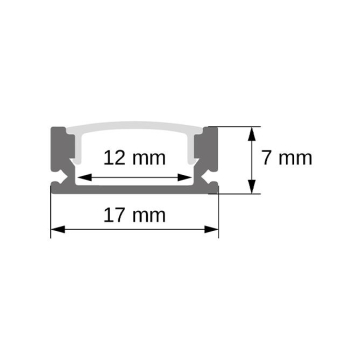 Profil Led Masterled nawierzchniowy 1m czarny mlec-34992