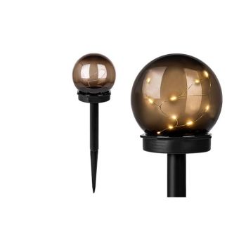 Lampa LED solarna wbijana kula 10cm gwiazdki-35342
