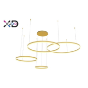 Żyrandol LED Mundo 40/60/80/100cm 119W złoty 3CCT-35548