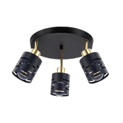 Kinkiet E27 LED Elen ruchomy x3 czarny+złoty okrąg-35554