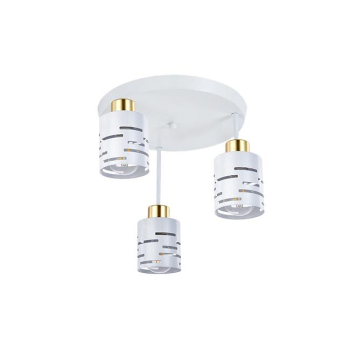 Kinkiet E27 LED Elen x3 biały+złoty okrągły-35553