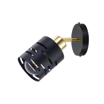 Kinkiet E27 LED Elen ruchomy x1 czarny+złoty-35556