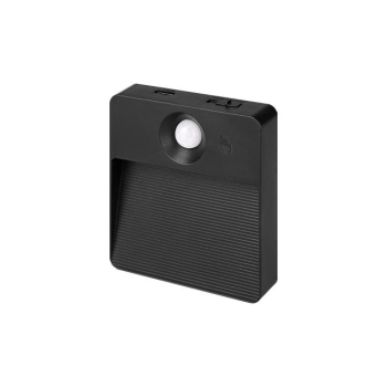 Lampa LED Aku Poli PIR czarna 3CCT-36537