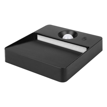 Lampa LED Aku Poli PIR czarna 3CCT-36539