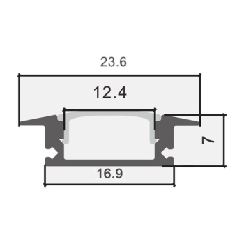 Profil Led Masterled wpuszczany 2m czarny czarny-37641