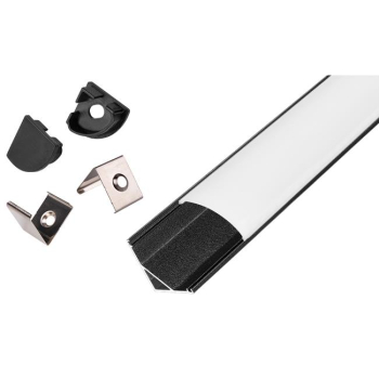 Profil Led Masterled kątowy 2m czarny mleczny-37907