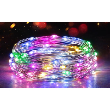 Łańcuch LED świąteczny USB 100 LED 10m RGB-38144