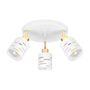 Kinkiet E27 LED Elen ruchomy x3 biały+złoty okrągł-38578