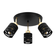 Kinkiet E27 LED Elen ruchomy x3 czarny+złoty okrąg-38584