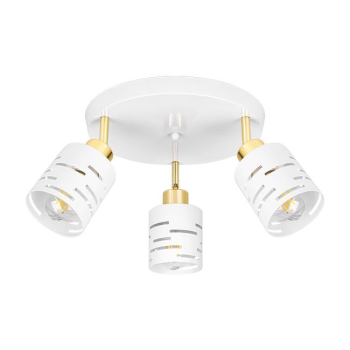 Kinkiet E27 LED Elen ruchomy x3 biały+złoty okrągł-38578