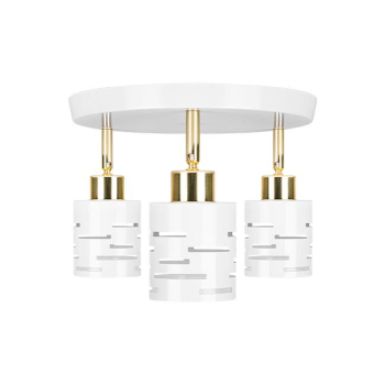 Kinkiet E27 LED Elen ruchomy x3 biały+złoty okrągł-38579