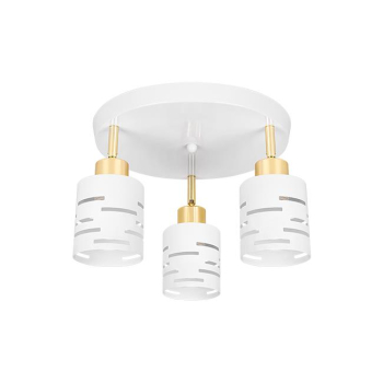 Kinkiet E27 LED Elen ruchomy x3 biały+złoty okrągł-38580