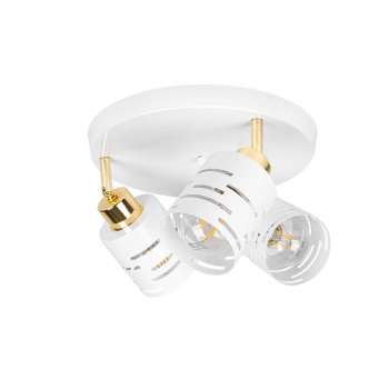 Kinkiet E27 LED Elen ruchomy x3 biały+złoty okrągł-38581