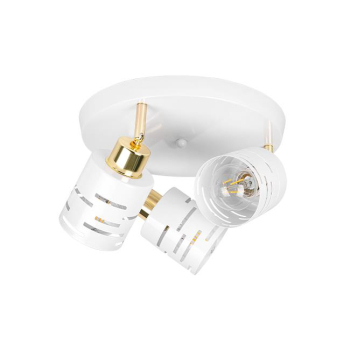 Kinkiet E27 LED Elen ruchomy x3 biały+złoty okrągł-38582