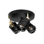 Kinkiet E27 LED Elen ruchomy x3 czarny+złoty okrąg-38587