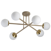 Żyrandol LED E27 Bali-12 74cm x6 beż+złoty-38660