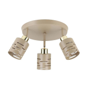 Kinkiet E27 LED Elen ruchomy x3 beż+złoty okrąg-38698