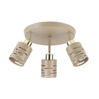 Kinkiet E27 LED Elen ruchomy x3 beż+złoty okrąg-38698