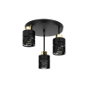 Kinkiet E27 LED Elen x3 czarny+złoty okrągły-38711