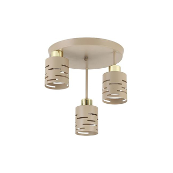 Kinkiet E27 LED Elen x3 beż+złoty okrągły-38706