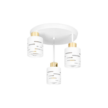 Kinkiet E27 LED Elen x3 biały+złoty okrągły-38719