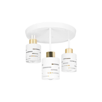 Kinkiet E27 LED Elen x3 biały+złoty okrągły-38721