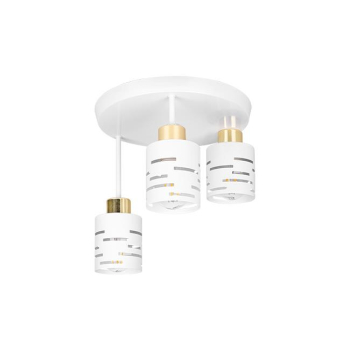 Kinkiet E27 LED Elen x3 biały+złoty okrągły-38722