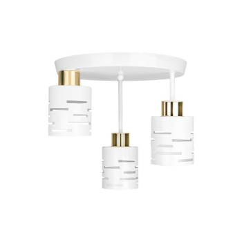 Kinkiet E27 LED Elen x3 biały+złoty okrągły-38724