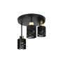Kinkiet E27 LED Elen x3 czarny+złoty okrągły-38714