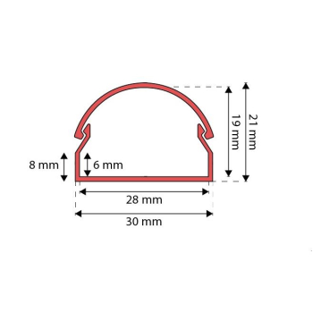 Maskownica RTV PCV 30mm czarna 100cm-38997
