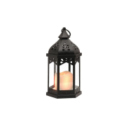 Latarnia LED 29cm 1800K 3xAAA płomień czarna-39906