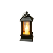 Latarnia LED  9cm 1800K 3xAG10 płomień czarna-39909