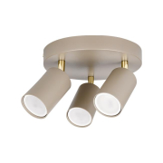 Kinkiet GU10 LED Bardo ruchomy x3 beż+złoty okragł-40251