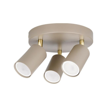 Kinkiet GU10 LED Bardo ruchomy x3 beż+złoty okragł-40251