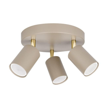 Kinkiet GU10 LED Bardo ruchomy x3 beż+złoty okragł-40252