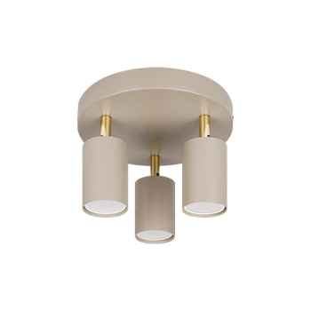 Kinkiet GU10 LED Bardo ruchomy x3 beż+złoty okragł-40253