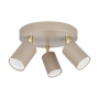 Kinkiet GU10 LED Bardo ruchomy x3 beż+złoty okragł-40252
