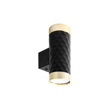 Kinkiet GU10 LED Glamour DUO okrągły czarny+złoty-40380
