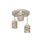 Kinkiet E27 LED Elen x3 beż+złoty okrągły-40460