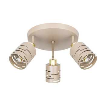Kinkiet E27 LED Elen ruchomy x3 beż+złoty okrąg-40457