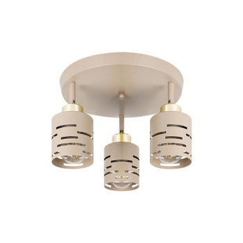 Kinkiet E27 LED Elen ruchomy x3 beż+złoty okrąg-40458